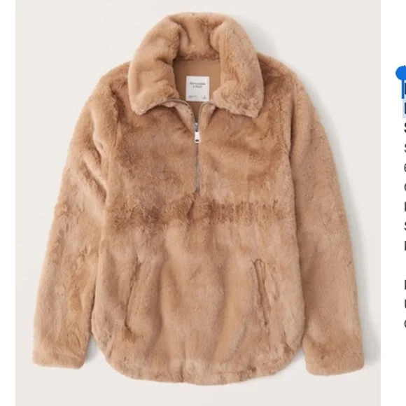 Abercrombie Half-Zip Faux Fur Sweatshirt. - Picture 1 of 2